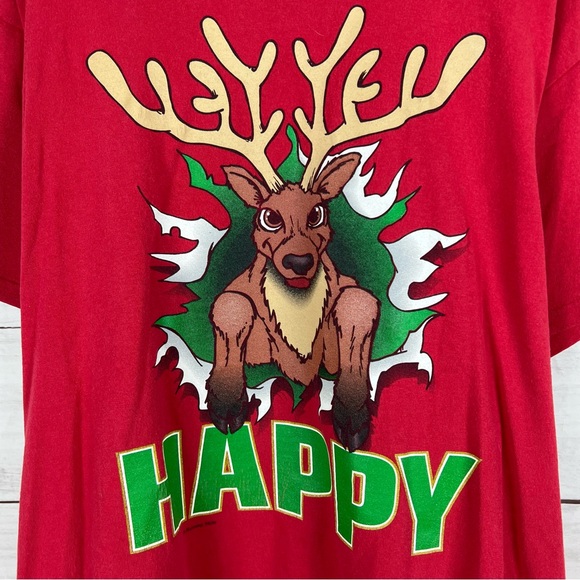Vintage 1990s Happy Holidays Breakthrough Nutmeg T-Shirt Large - Picture 3 of 6